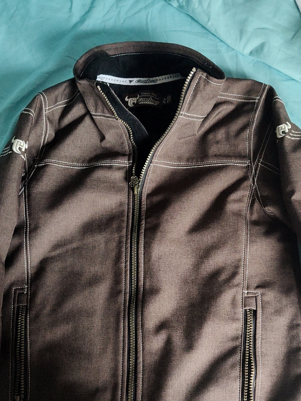 Women's Cowboy Hardware Brown Zip-Up Blazer Jacket